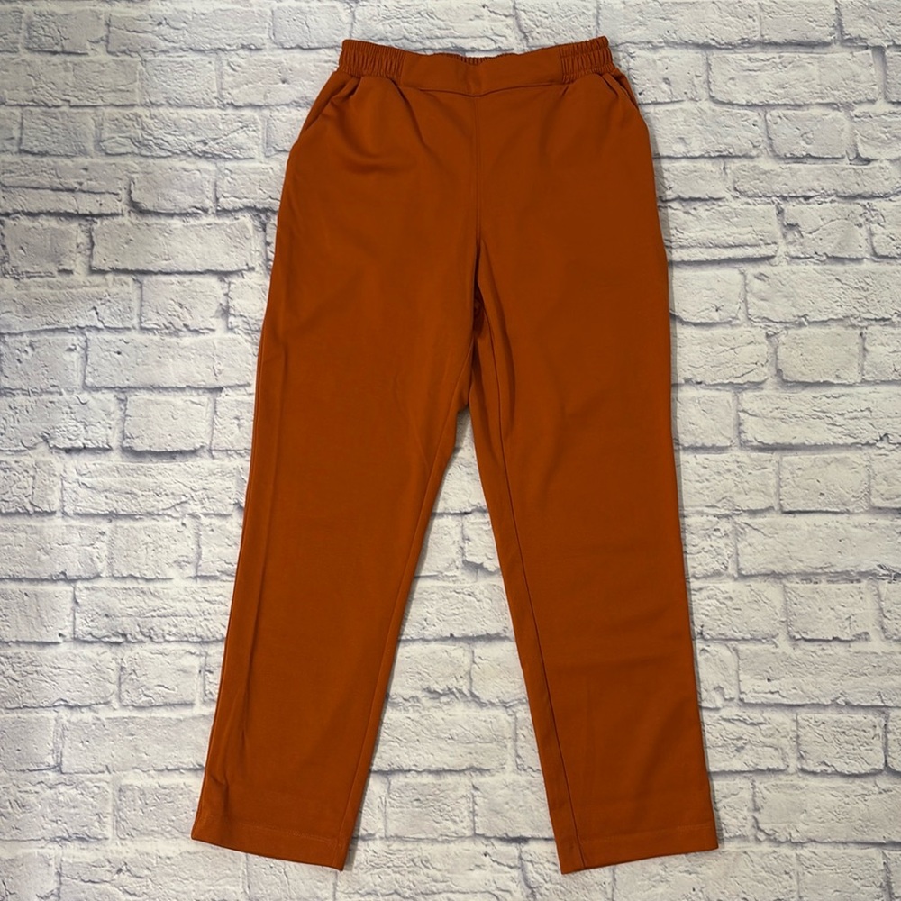 LuLaRoe Lena Casual Pants Neutral Rust Orange Pull On Style Size Small NWT